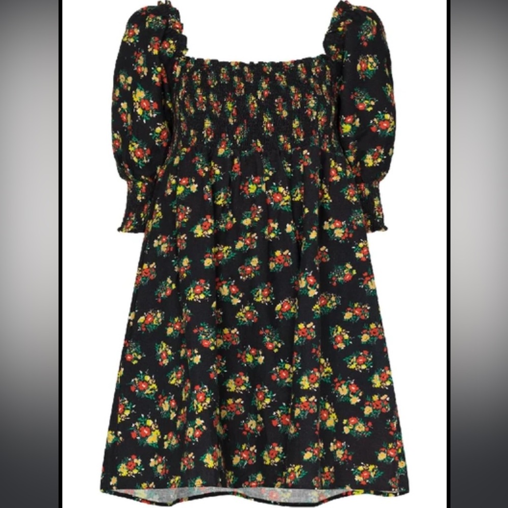 RIXO BRENDA DRESS | Garden Ditsy Black | XXS